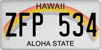 HI license plate ZFP534