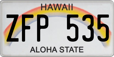 HI license plate ZFP535