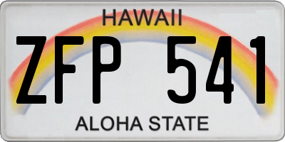 HI license plate ZFP541