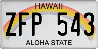 HI license plate ZFP543