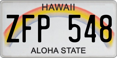 HI license plate ZFP548