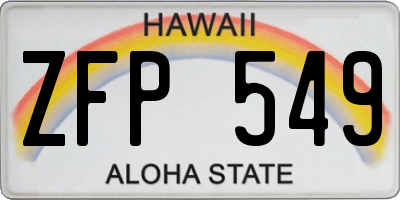 HI license plate ZFP549