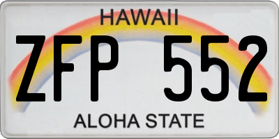 HI license plate ZFP552