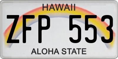 HI license plate ZFP553