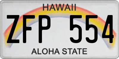 HI license plate ZFP554