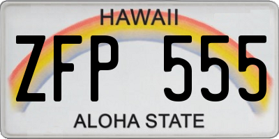 HI license plate ZFP555