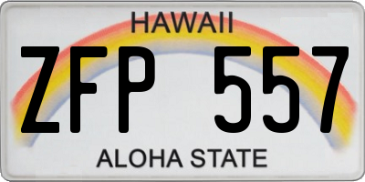 HI license plate ZFP557