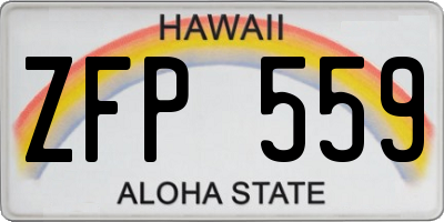 HI license plate ZFP559