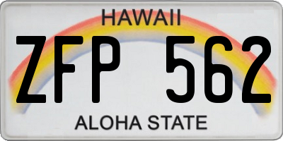 HI license plate ZFP562