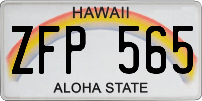 HI license plate ZFP565