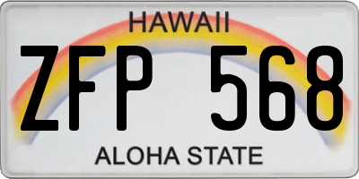HI license plate ZFP568