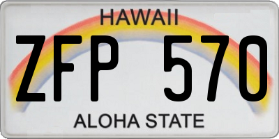 HI license plate ZFP570