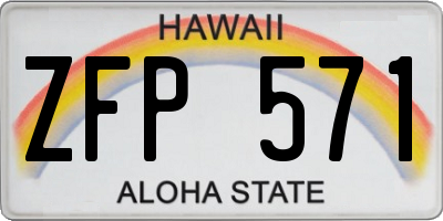 HI license plate ZFP571