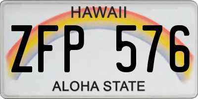 HI license plate ZFP576
