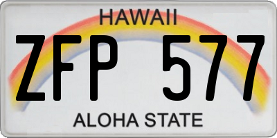 HI license plate ZFP577