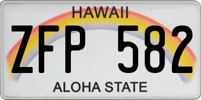 HI license plate ZFP582