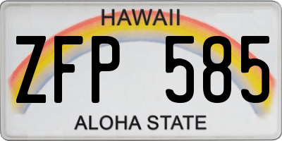 HI license plate ZFP585