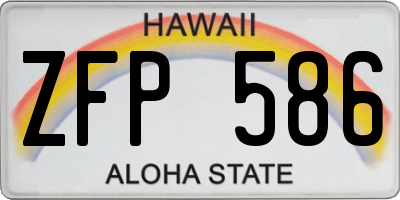 HI license plate ZFP586
