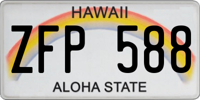 HI license plate ZFP588