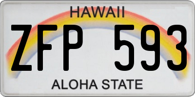 HI license plate ZFP593