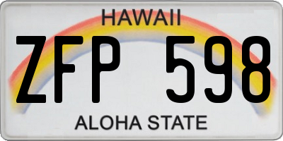 HI license plate ZFP598