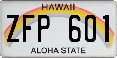 HI license plate ZFP601