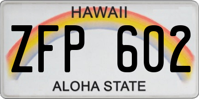 HI license plate ZFP602