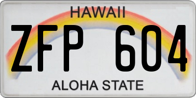 HI license plate ZFP604