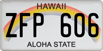 HI license plate ZFP606