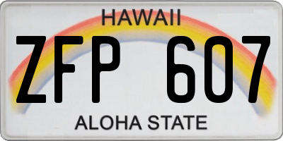 HI license plate ZFP607