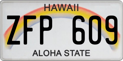 HI license plate ZFP609