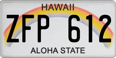 HI license plate ZFP612