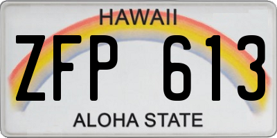 HI license plate ZFP613