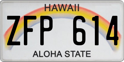 HI license plate ZFP614