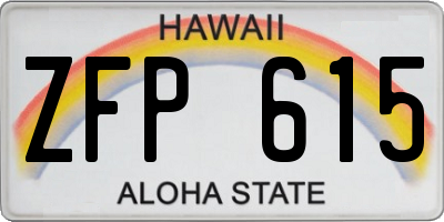HI license plate ZFP615