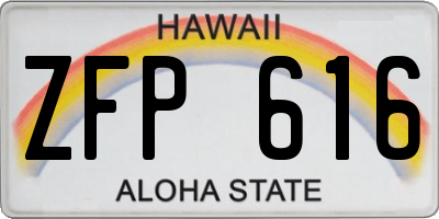 HI license plate ZFP616