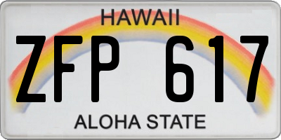 HI license plate ZFP617
