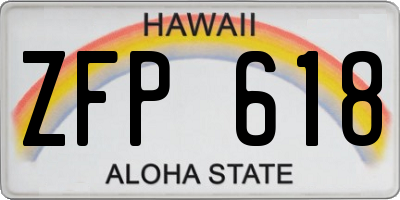 HI license plate ZFP618