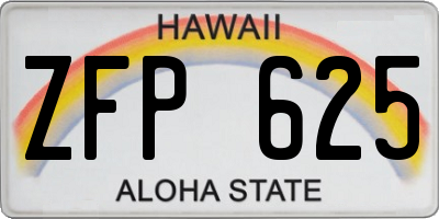 HI license plate ZFP625