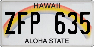 HI license plate ZFP635