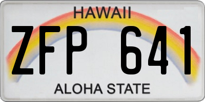 HI license plate ZFP641