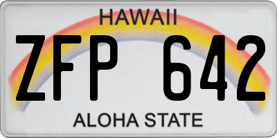 HI license plate ZFP642