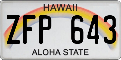 HI license plate ZFP643
