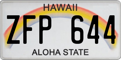 HI license plate ZFP644