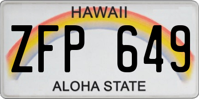 HI license plate ZFP649