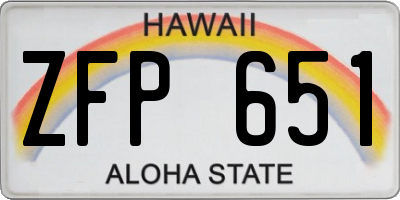 HI license plate ZFP651