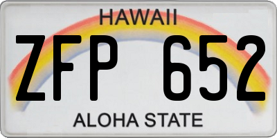 HI license plate ZFP652