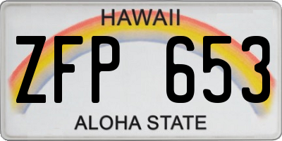 HI license plate ZFP653