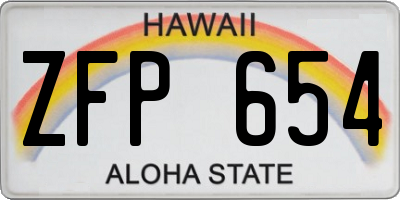 HI license plate ZFP654