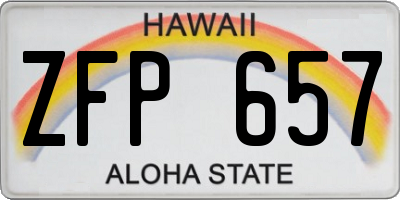 HI license plate ZFP657